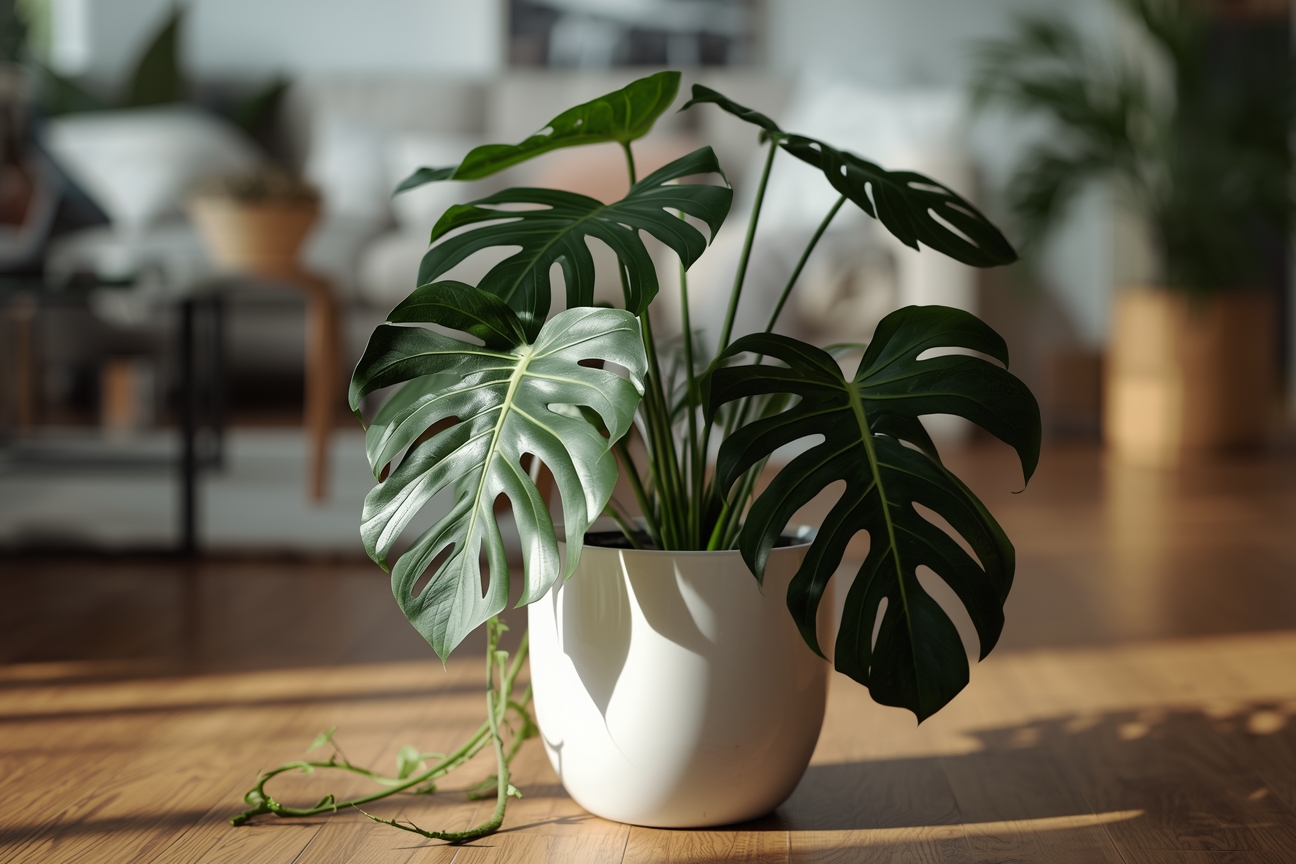 Beautiful Monstera Deliciosa indoor plant